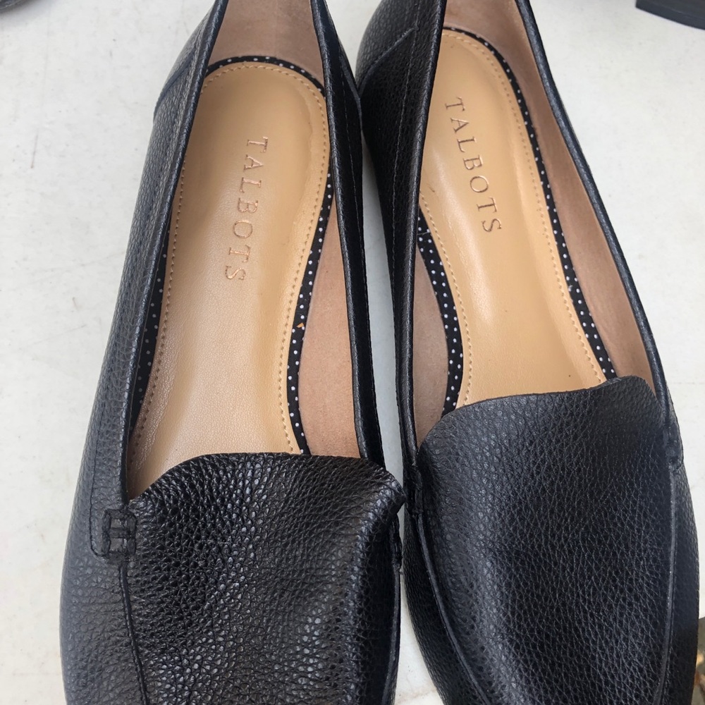 Talbots genuine leather black loafers